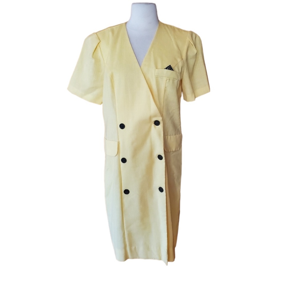 1980s Damon II Yellow Career Dress‎